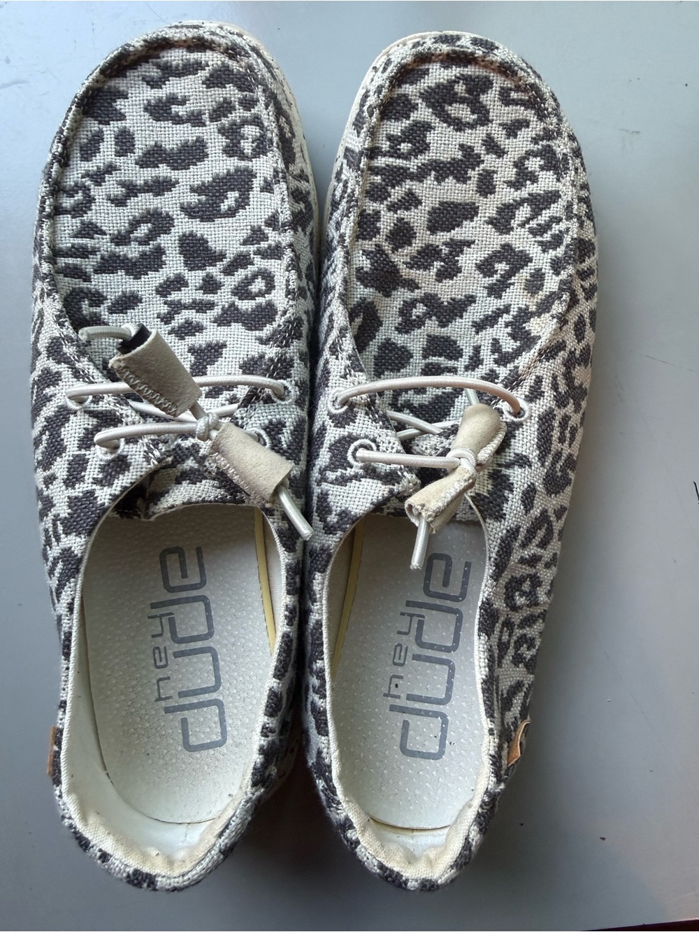 Hey Dude Leopard Print Slip-On Sneakers in Cream & Brown